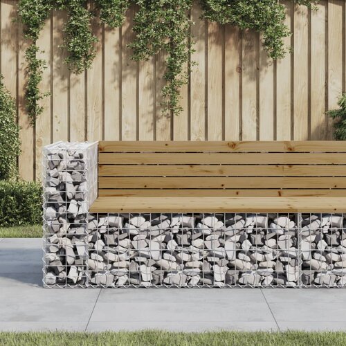  The Living Store Vrtna gabionska klop 122x71x65,5 cm impregnirana borovina - Vrtna Klop, (21446062) Slike