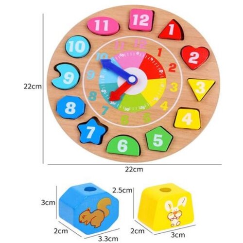Bbo drvena igracka - sat za sortiranje oblika GB-001 Cene