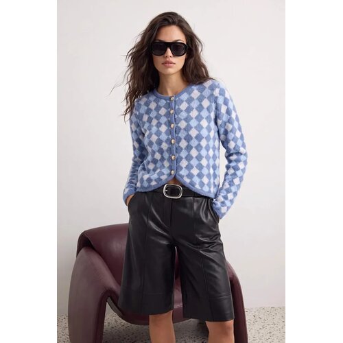 TRENDYOLMILLA ženski duks Twoaw26Hi00239, indigo-baklava/plaid Cene