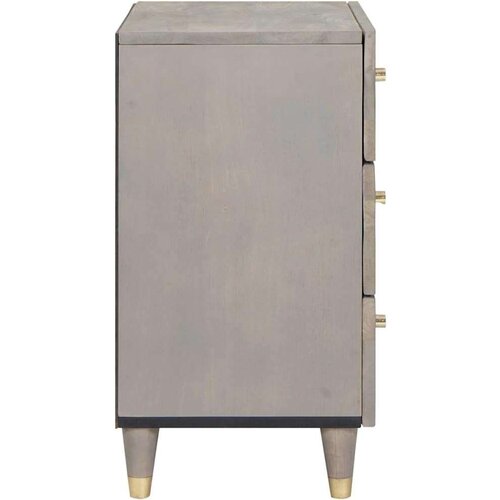 VidaXL Noćni ormar s ladicama Siva 50 x 33 x 62 cm masivno drvo manga Slike
