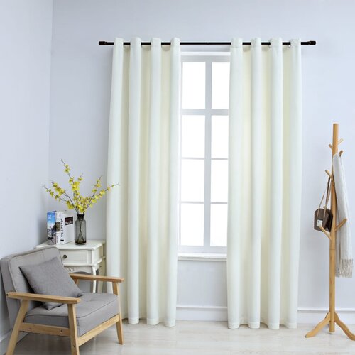 vidaXL Zavjese za zamračivanje 2 kom baršunaste krem 140 x 245 cm Cijene