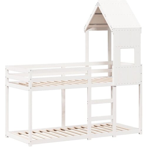 vidaXL Pograd s streho bel 90x190 cm trdna borovina, (21243148) Cene