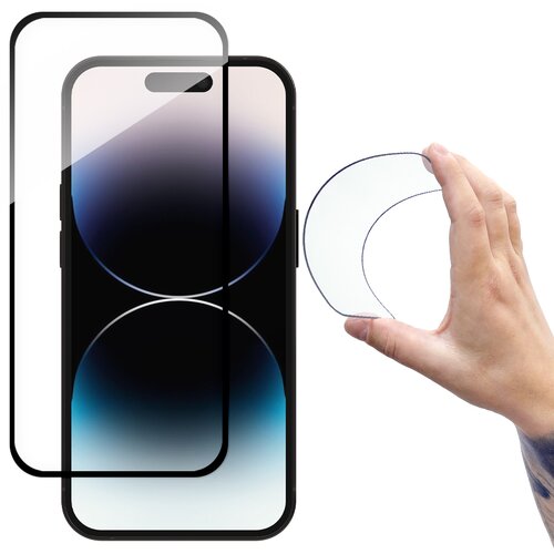 Wozinsky Fleksibilno kaljeno steklo za zaslon iPhone 14 Pro s črnim okvirjem Flexi Nano Glass, (21533889) Cene