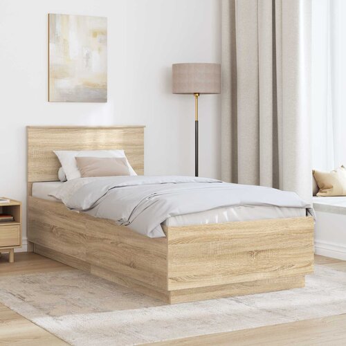  Okvir za krevet s uzglavljem Hrast sonoma 90 x 190 cm - Hrast sonoma 90 x 190 cm Slike
