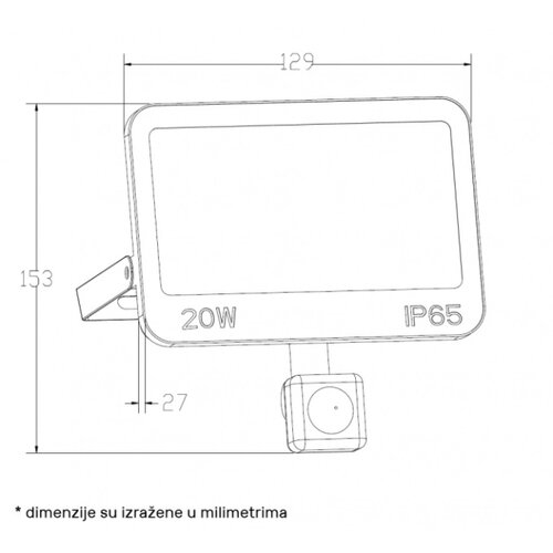 Dawn LED REFLEKTOR SENZOR GN-FL913S-20W CCT 1600lm 110&amp;deg; IP66 Slike