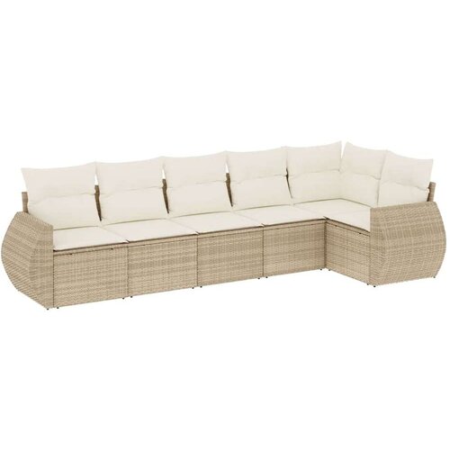vidaXL 6-dijelni set vrtnih sofa s jastucima bež od poliratana Cijene