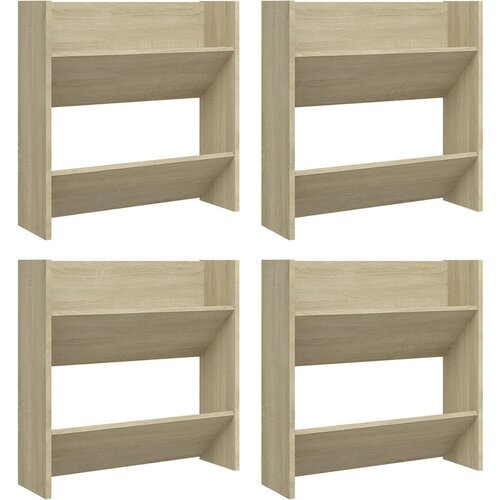 vidaXL Stenske omare za čevlje 4 kosi sonoma hrast 60x18x60 cm, (20716656) Cene