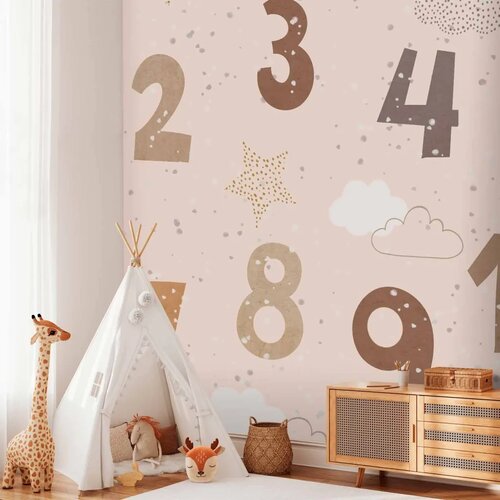  Foto tapeta - Numbers Among Snowflakes 490x350 Samoljepljiva Slike
