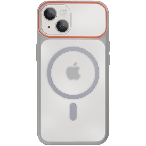 AVIZAR Ovitek MagSafe za iPhone 15 Plus / 14 Plus, trda zadnja stran s silikonskim okvirjem, Siva, (5000189582) Cene
