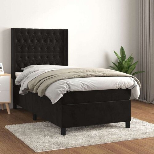 Box spring krevet s madracem crni 100x200 cm bar&amp;scaron;unasti Slike