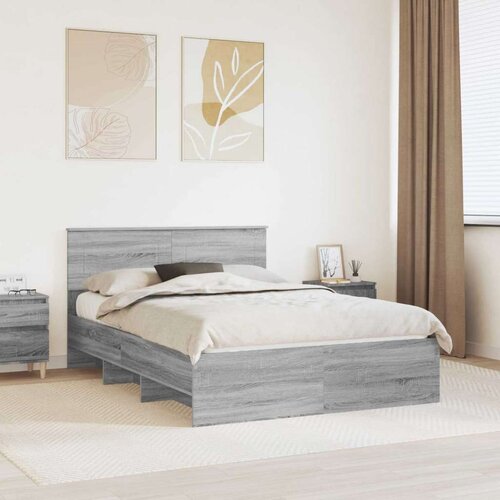  Okvir za krevet s uzglavljem Siva Sonoma 160 x 200 cm - Sivi hrast sonoma 160 x 200 cm Cene