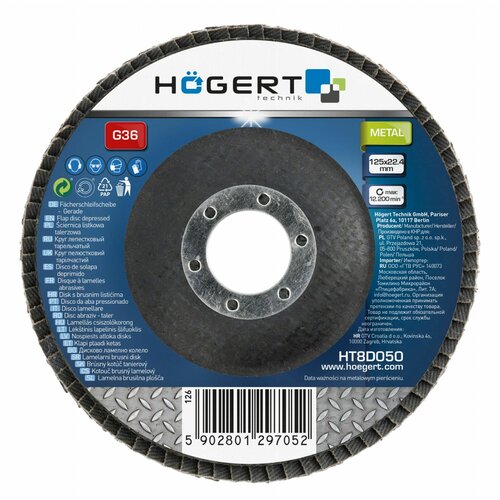 Hogert lb disk hohert fi 125 mmx22/4 mmp 36 HT8D050 Slike