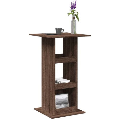 vidaXL Barska miza s policami rjavi hrast 60x60x102 cm inženirski les Cene