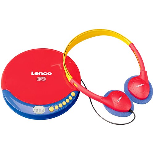 Oem Lenco, Prenosni CD predvajalnik za otroke z baterijo in vgrajenim omejevalnikom glasnosti, Modra / Rdeča, (5000214635) Cene
