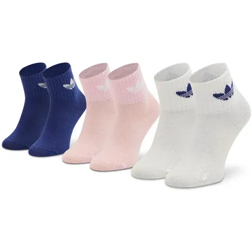 Adidas Set 3 parov otroških visokih nogavic Ankle HC9596 White/True Pink/Legacy Indigo