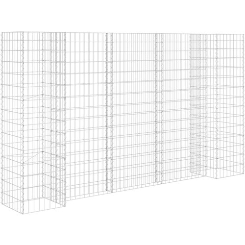  Gabionska sadilica u H-obliku od čelične žice 260 x 40 x 150 cm Slike