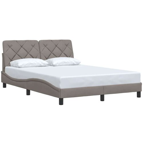  Okvir za krevet bez madraca smeđesivi 140 x 190 cm od tkanine Slike
