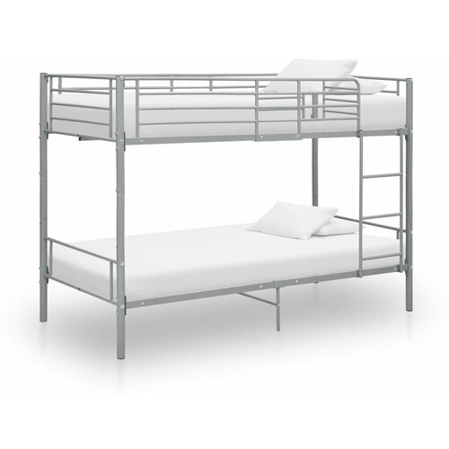 VidaXL Krevet na kat sivi metalni 90 x 200 cm Slike
