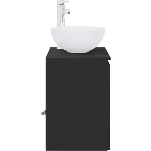 Umivaonik s policom Crna 49,5 x 35 x 63 cm Konstruirano drvo Slike