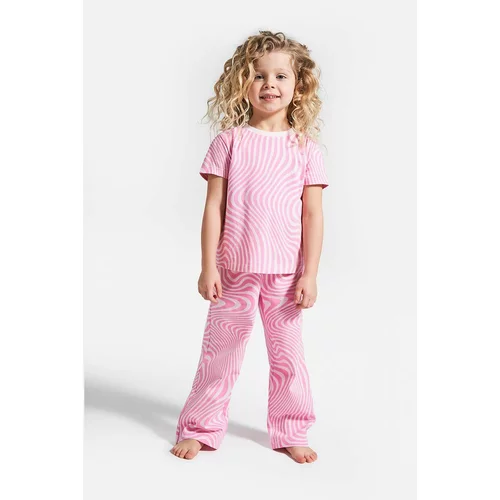 Coccodrillo Otroška bombažna pižama roza barva