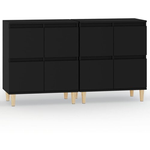 VidaXL Komoda 2 kosa črna 60x35x70 cm inženirski les, (20653523) Slike