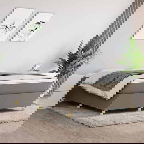  Za krevet s oprugama smeđesivi 140 x 190 cm od tkanine Slike