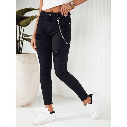 DStreet Spodnie damskie jeansowe ALEX czarne Slike