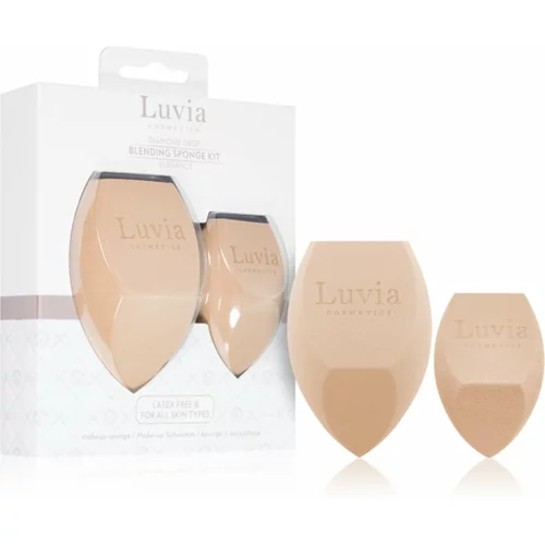 Luvia Cosmetics Diamond Drop Blending Sponge Kit multifunkcionalna spužvica za puder duo boja Elegance 2 kom