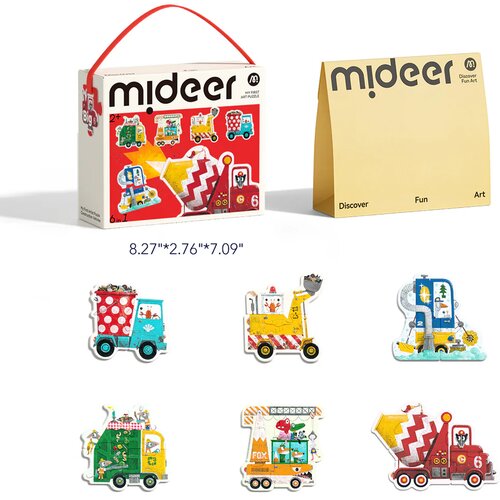 Mideer Moje prve umjetničke puzzle - Građevinska vozila Slike