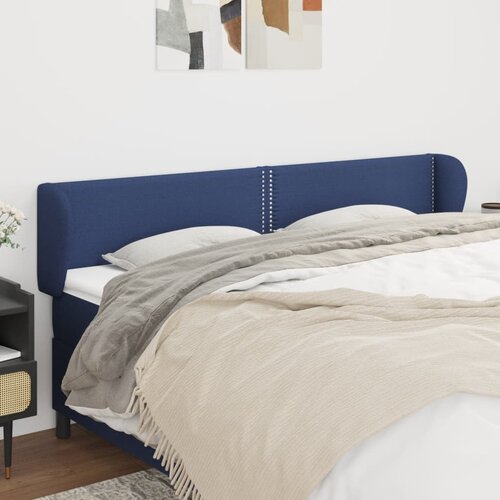 VidaXL Uzglavlje s u&amp;scaron;ima plavo 183x23x78/88 cm od tkanine Slike