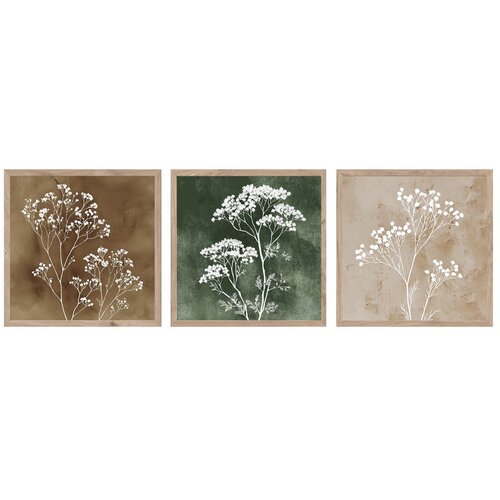 Styler Slike v kompletu 3 ks 30x30 cm Floral Imprint &ndash; Cene