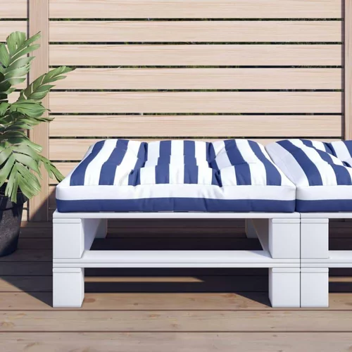 Jastuk za palete plavo-bijeli prugasti 70x70x12 cm od tkanine