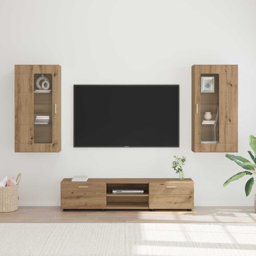  Set TV komoda FLORIN 3 pcs Umjetnički hrast Konstruirano drvo Cijene