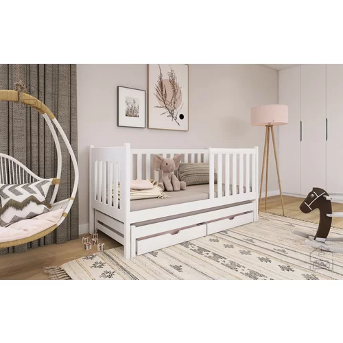 Lano Otroška postelja z dodatnim ležiščem Kaja - 80x160 cm - Bela
