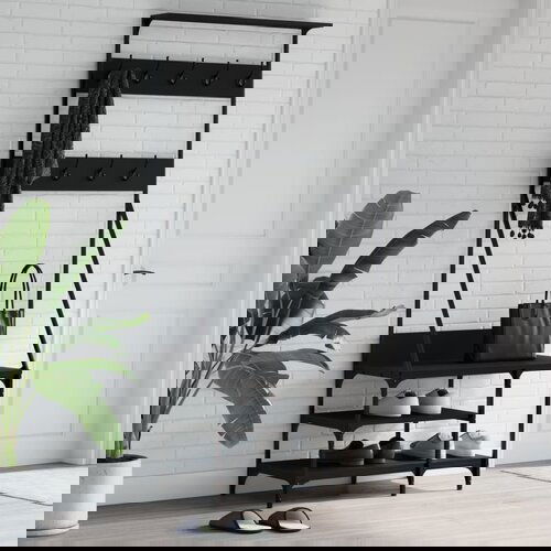 vidaXL Regal za oblačila s prostorom za čevlje črn 80x40x184 cm Cene