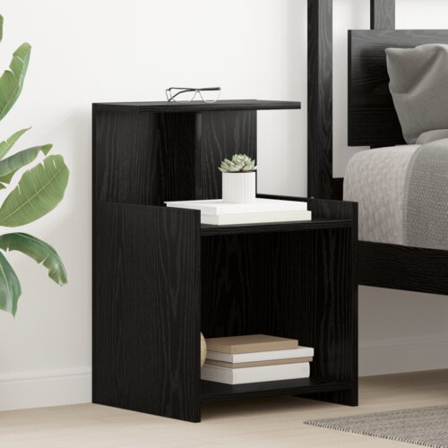 VidaXL noćni ormarići 2 komada crnog hrasta 40x35x60 cm konstruirano drvo Slike