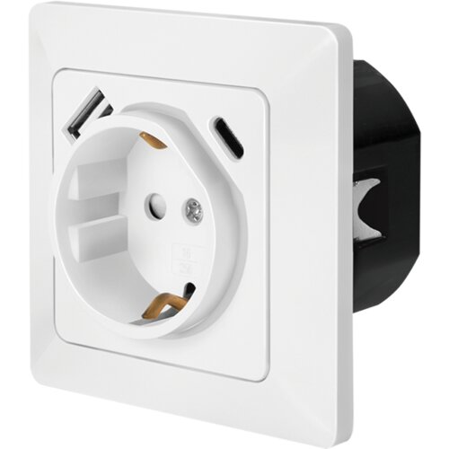 Logilink uzidna utičnica šuko, 1 USB-A, 1 USB-C Slike
