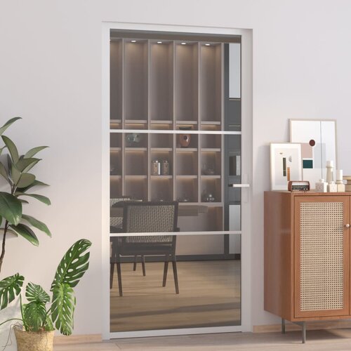 VidaXL Notranja vrata 102,5x201,5 cm bela ESG steklo in aluminij Slike