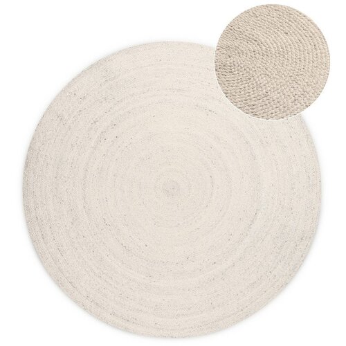 Hanse Home Kremno bela obojestranska/ročno tkana okrogla preproga iz jute &oslash; 100 cm Braided &ndash; Cene