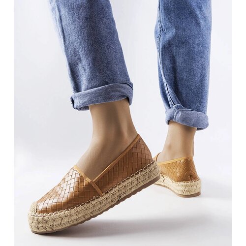 Gemre Brown espadrilles embellished with embossing Geoffrey Cene