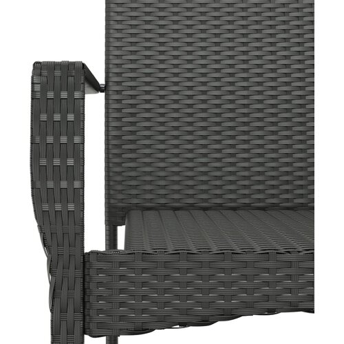  5-dijelni vrtni blagovaonski set s jastucima od poliratana crni Crna Dužina stola 90 cm Slike