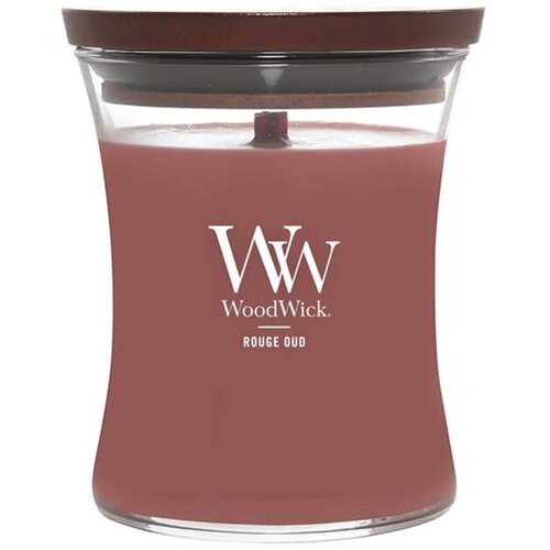 WoodWick Opulent Wood Rouge Oud mirisna svijeća s drvenim fitiljem 609.5 g Slike