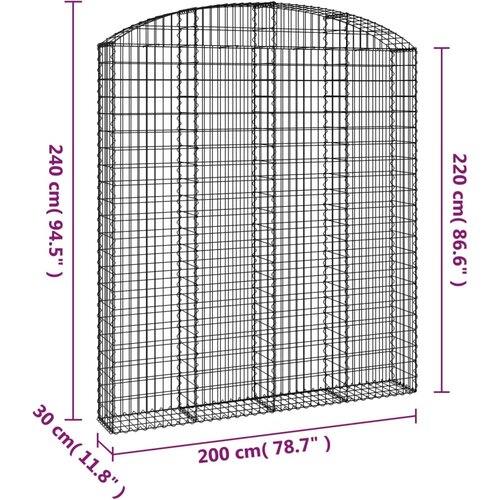  Gabionska ko&amp;scaron;ara s lukom 200x30x220/240 cm pocinčano željezo Slike