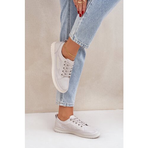 PE1 Women's Leather Sneakers Grey Cloesa Cene