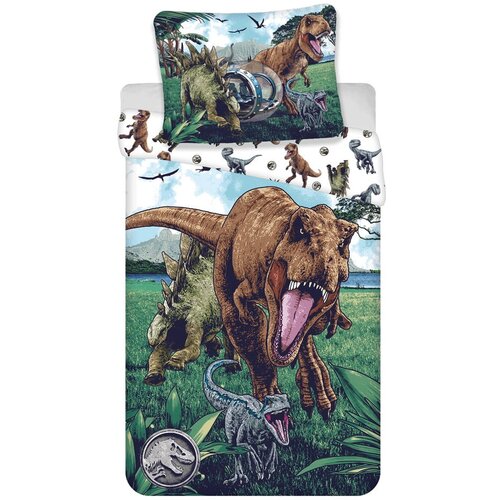 Jerry Fabrics Enojna bombažna otroška posteljnina 140x200 cm Jurassic World "Trio" – Cene