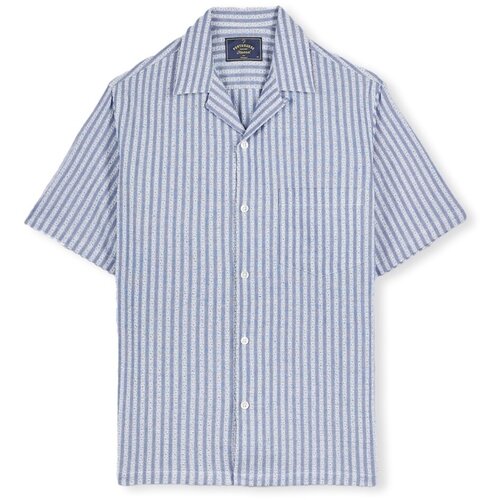 Portuguese Flannel Srajce z dolgimi rokavi Jacquard Shirt - Chambray Modra Cene