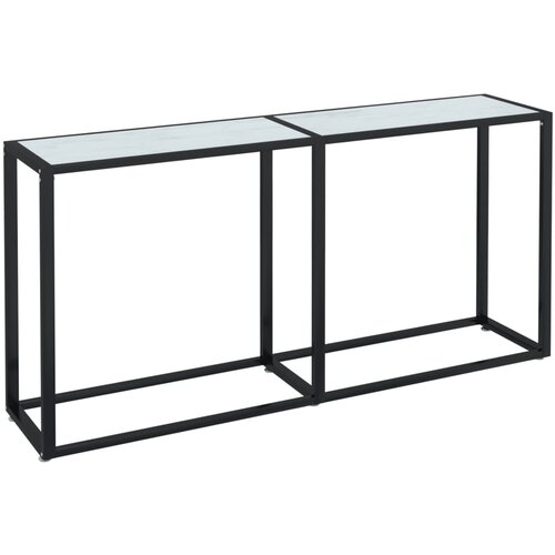 Maison Chic konzolna miza - miza ob steni beli marmor 160x35x75,5 cm kaljeno steklo, (21786266) Slike