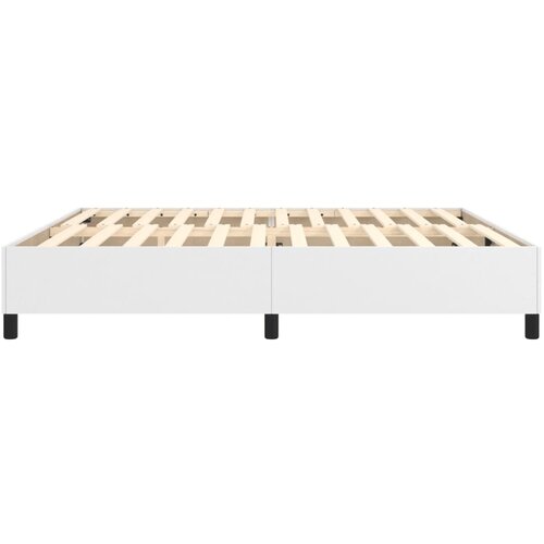  Okvir za krevet s oprugom bijela 200x200 cm od umjetne kože Slike