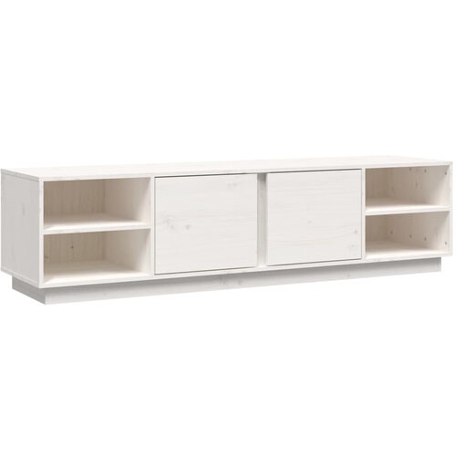 Maison Chic TV omarica - TV stojalo - Televizijska omarica bela 156x40x40 cm trdna borovina, (21702155) Cene