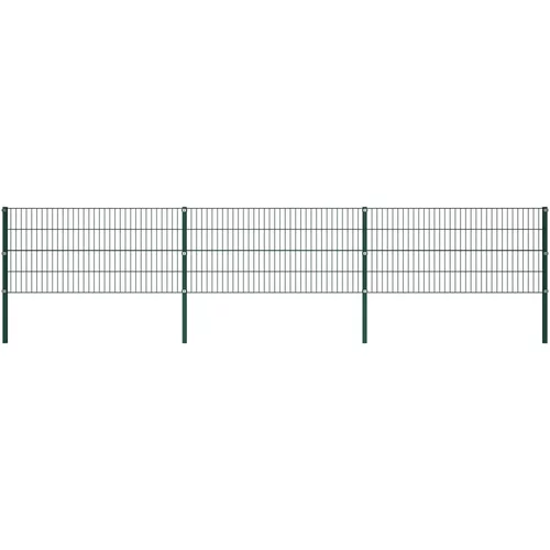vidaXL Ograjni paneli s stebrički železo 5,1x0,8 m zeleni